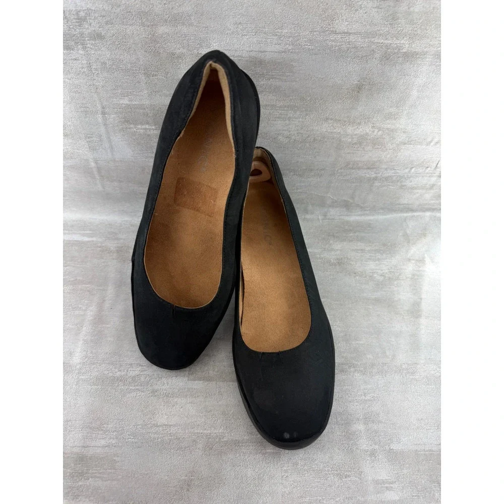 Vionic Sereno Women Black Wedge Pumps Round Toe Orthotic Comfort Shoes Size 8.5